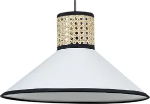Pakaramā lampa Beliani MANTUA dabīgā koka toņos ar baltu abažūru