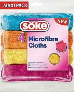 Microfiber Cleaning Cloths Spontex Soke 4 pcs – reusable household cleaning cloths