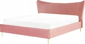 Кровать Beliani CHALEIX 180 x 200 см розовый велюр