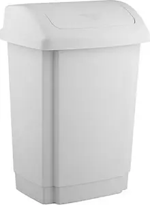 Trash bin Plast Team Swing tilting 15 L white TEA000256