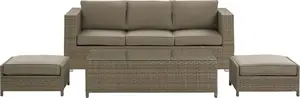 Садовый комплект из ротанга Beliani BELLUNO 3-местный, коричневый