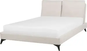 Тканевый (обитый) кровать Beliani MELLE 160 x 200 см бежевый