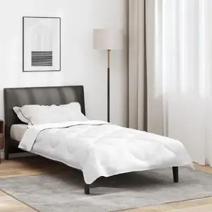Duvet Cover and Pillowcase Set VidaXL 155 x 200 cm White Microfiber