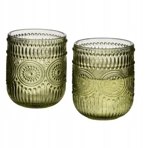 Glass set Lumarko ELISE GREEN, 4 pieces, 260 ml, 7.5×9.2 cm