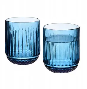Stiklu komplekts Lumarko ELISE BLUE — 4 glāzes, 260 ml, 7,5 × 9,4 cm