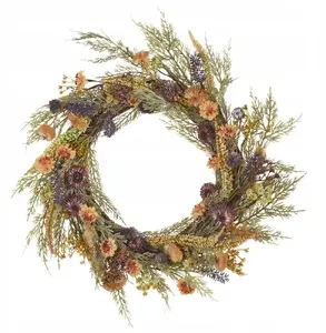 Decorative wreath Beliani CAMRUN green 4 cm — holiday decoration, small table or wall ornament