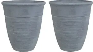 Flower pots set Beliani KATALIMA — 2 pieces, diameter 43 cm, gray
