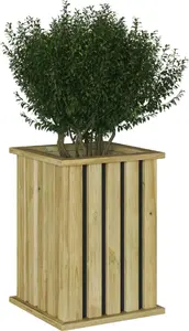 Горшок-кашпо VidaXL деревянный квадратный 33x33x45 см из импрегнированной сосны с вкладышем