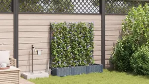 Flower Pots VidaXL set of 3 with Self-Watering System Light Gray