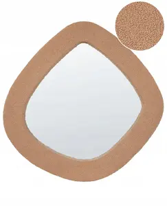 Wall Mirror Beliani Boucle Lustro 80 cm Light Brown