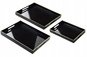 Decorative wall panels Mondex BLANCHE BLACK set of 3, sizes 40×30×4 cm, 35×25×3.5 cm, 30×20×3.5 cm