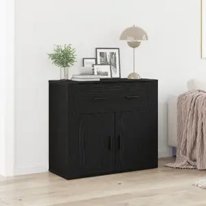 Буфет VidaXL 862801 с отделкой черный дуб, средний, шкаф для хранения