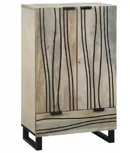 Медиа-шкаф и стеллаж VidaXL 60 x 33,5 x 100 см, белый и чёрный