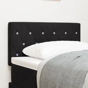 Изголовье VidaXL Crystal Tufted с пуговицами, обивка из вельвета, 80 см, черное