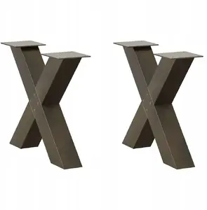 Table Legs VidaXL set of 2 steel adjustable height 50 x (42–43) cm