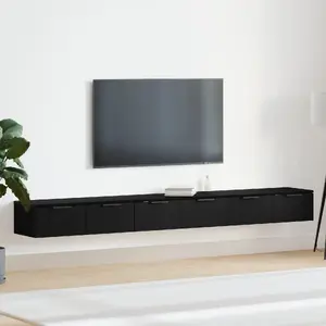 Настенные шкафы VidaXL модель 3333075 Черный дуб 102×30×20 см набор 2 шт.