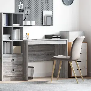 Rakstāmgaldiņš VidaXL pelēks 90 × 50 cm, kompakts darba galds, modelis 869439