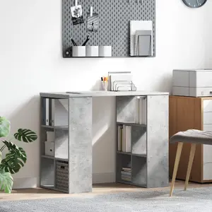 Galds VidaXL modelis 869509, pelēks, 90 x 50 cm, kompakts mājai vai birojam