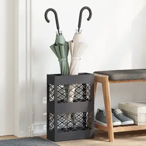 Parasol Stand VidaXL model 868524 — Black Powder-Coated Steel, Standard size