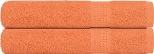 Towel for sauna VidaXL set of 2 orange 80x200 cm cotton