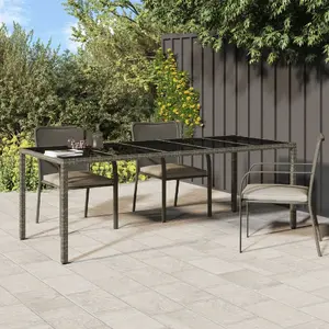 Ēdamistabas galds VidaXL 250x100x75 cm pelēks poliratans