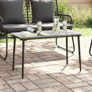 Dārza galds VidaXL modelis 42010364 — melns poliratangs, 80×40×45 cm