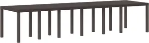 Dārza ēdamgalds VidaXL 350x100x73 cm, brūns no poliratana