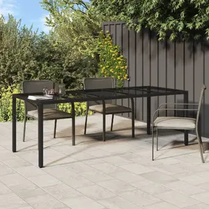 Ēdamgalda VidaXL 250×100×75 cm melns ar polirattāna virsmu