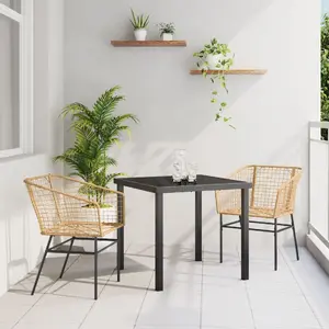 Āra krēslu komplekts VidaXL 3 gab. brūns poliratan — VidaXL modelis 3380897