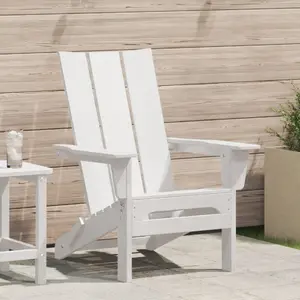 Складное кресло Adirondack VidaXL модель 42006617, белое, HDPE 74,5×80,5×90 см