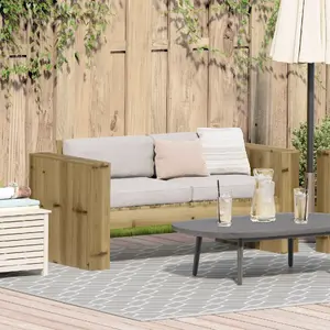 Divvietīgs dārza dīvāns VidaXL modelis 873870, impregnēta priedes koksne, 134×60×62 cm