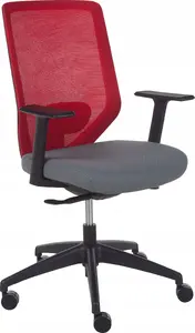 Biroja krēsls Beliani VIRTUOSO — sarkana auduma apdare, ergonomisks griežams krēsls