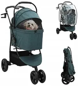 Складная коляска для животных VidaXL 78 x 54 x 101 см, зелёная
