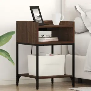 Прикроватные тумбочки VidaXL модель 859479, цвет коричневый дуб, 40 x 40 x 61 см, с полкой