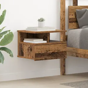 Прикроватный столик VidaXL 40x31x27 см из инженерной древесины в винтажном стиле