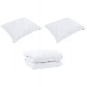 Duvet with Pillow Set VidaXL 3 pcs White 240 x 200 cm Microfiber