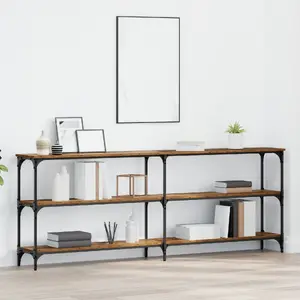 Console Table VidaXL model 871319, engineered wood reclaimed look, 200×29×75 cm