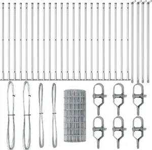 VidaXL Euro Fence с 13 плоскими столбами 0,4 x 50 м сталь с цинковым покрытием