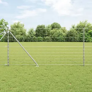 Ограждение VidaXL 1.2 x 25 м из оцинкованной стали для полей
