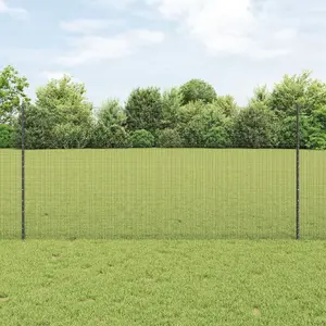 Wire Welded Fence with 10 Steel Posts VidaXL 1.2 x 10 m Gray