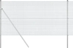 Сетчатый забор с 13 столбами VidaXL 1,4 x 25 м оцинкованная сталь