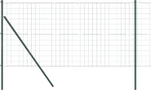 Ограждение VidaXL Euro с 13 столбами 1 x 25 м из оцинкованной стали зелёное