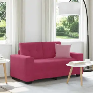 Двухместный диван VidaXL модель 4105114, бархатная обивка, ширина 120 см, красное вино