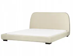 Кровать Beliani ROISEL 160 x 200 см, кремовая обивка, двуспальная рама