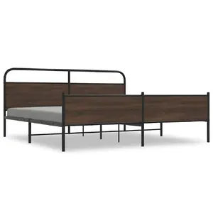 Каркас кровати VidaXL 3318712 — дубовый цвет, 198×207 см, высота 100 см