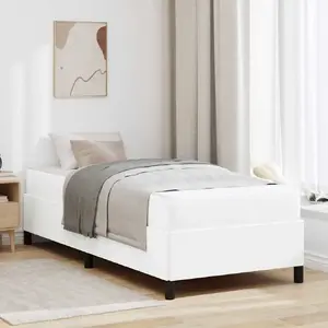 Gultas rāmis ar matraci VidaXL modelis 3398970, balta sintētiskā āda, 80 x 200 cm