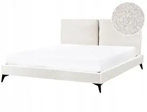 Кровать Beliani MELLE 160 x 200 см, букле, слоновая кость