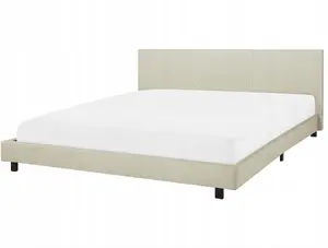 Кровать Beliani ALBI 180 x 200 см Бежевая — обитая кровать, размер 180x200 см
