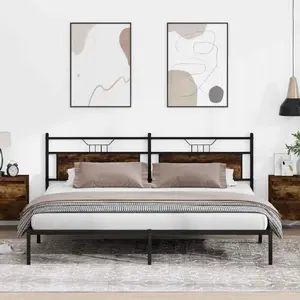 Каркас кровати VidaXL модель 4106749 дымчатый дуб 193×203 см клееная древесина (без матраса)