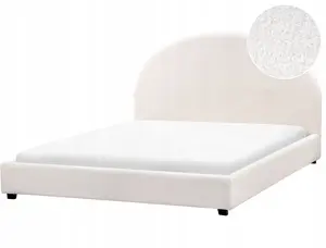 Кровать Beliani Vaucluse 160 x 200 см, обивка boucle, слоновая кость